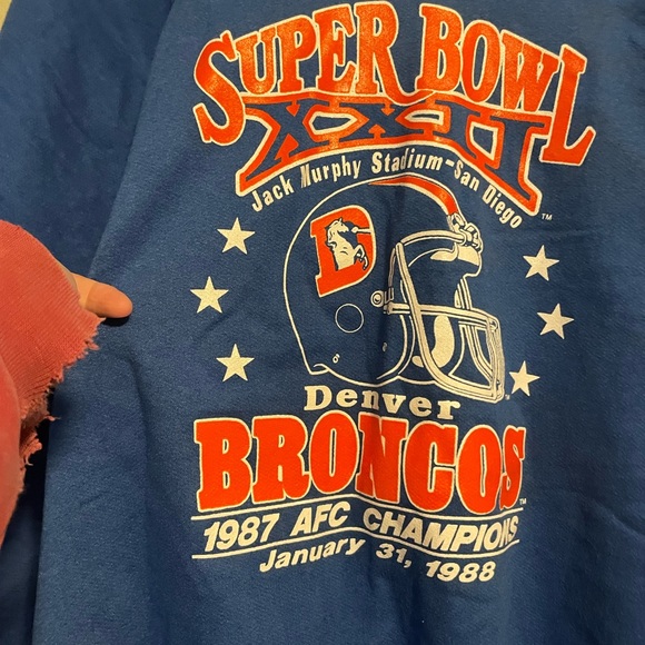 NEVER WORN Vintage Broncos Blue Superbowl 1988 Crewneck Sweatshirt - Size XL - Picture 2 of 4